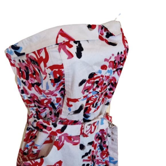 White Red Strapless Dress Size Large NEW NWT - Picture 2 of 2